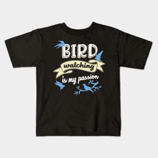 Birdwatching Typography Kids T-Shirt